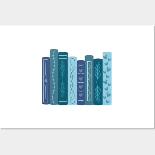 Blue Bookshelf Posters and Art